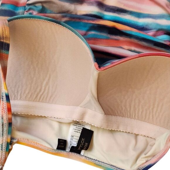 Niptuck Multifit Cup Multicolored One Piece Ruched Sides Sz 8 - Picture 7 of 11
